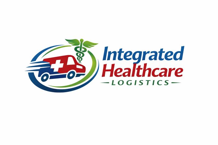 Logo of Integrated Healthcare Logistics featuring a medical van and caduceus symbol.