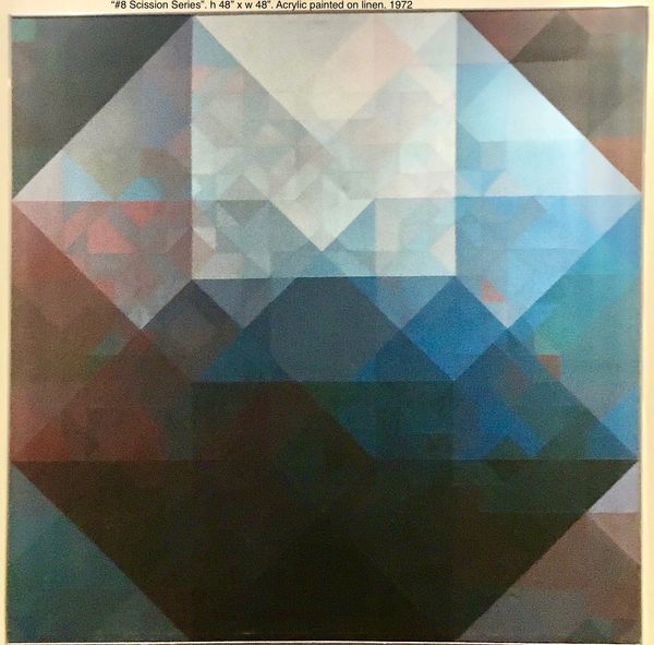 "Scission Series #3", ( Hypercube). Acrylic on canvas. H 48" x W 48". 1972