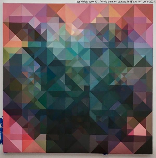 #3 Hide & Seek. Acrylic on Canvas. H 48" x w