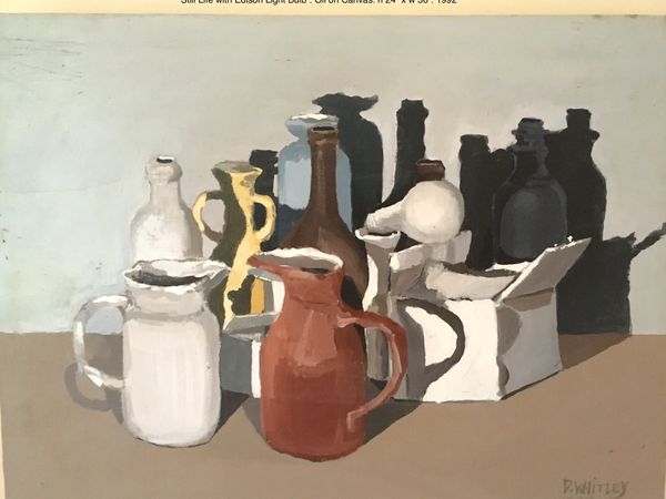 "Still Life With Edison Light Bulb". Oil On Canvas. H18" x W 24". 1992. 