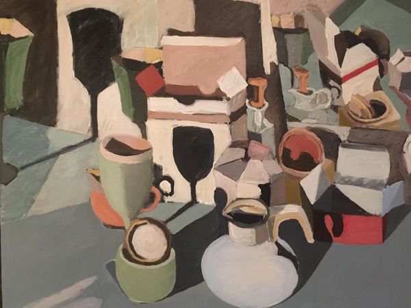" Still Life With Mirror". Oil Paint on canvas. H 36" x W 42". 1992