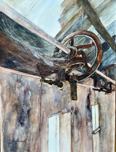 Shearing shed, mechanism, cobwebs