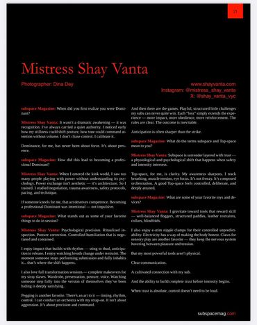 Thanks to Subspace Magazine for the feature! Check them out at www.subspacemag.com