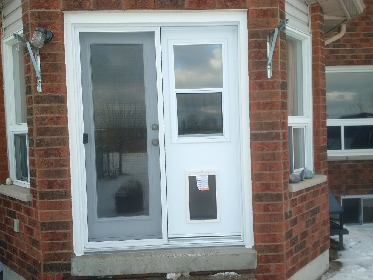 White Elm Front Entry Door with Sidelight