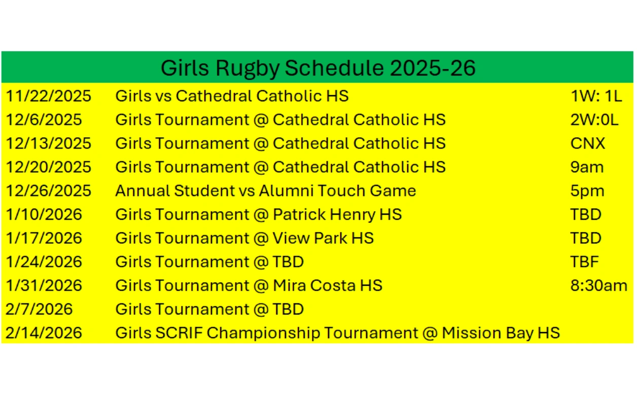 Mustangs Girls Rugby SCHEDULE | Mustangs Rugby
