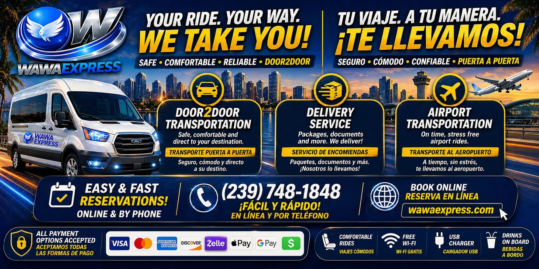 Transporte puerta a puerta, viajes compartidos Florida, transporte, door to door transportation