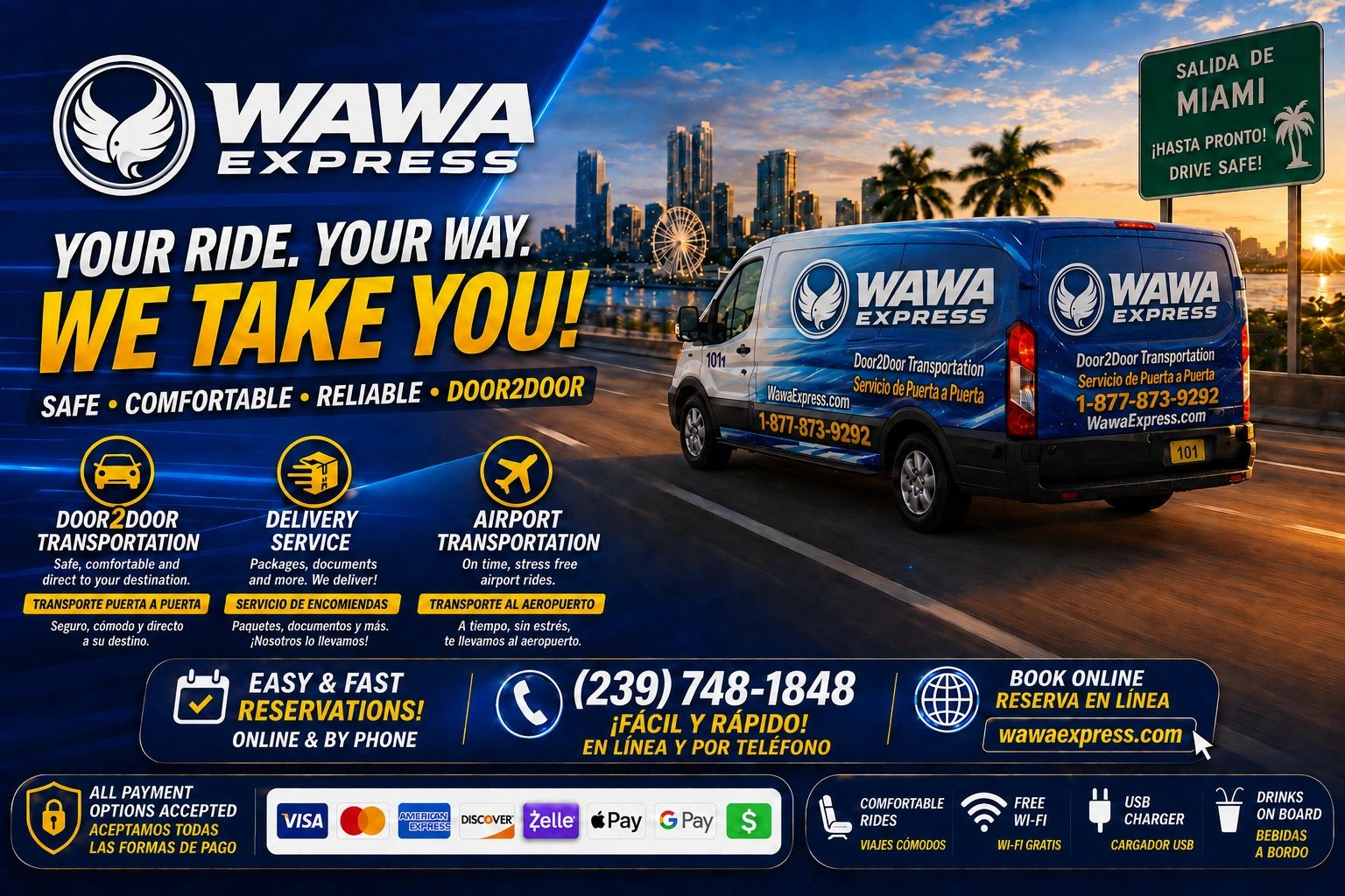 Transporte Puerta a Puerta, Door2Door Airport transportation, Door to Door Transportation in Florida