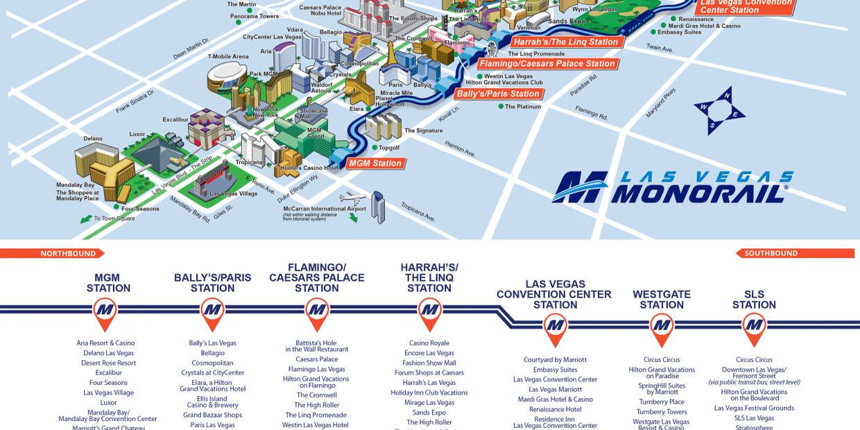 Official Route Map of the Las Vegas Monorail