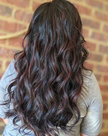 Fresh beachy wave curls and color