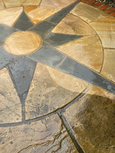 Natural stone patio cleaning in Epping, Essex, UK.