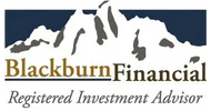 Logo of Blackburn Financial with a mountain design and investment advisor tagline.