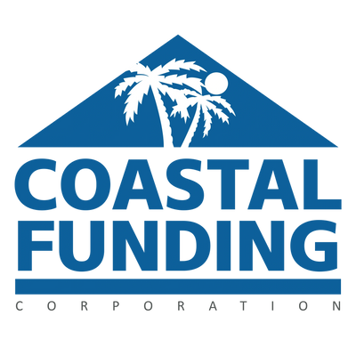 Logo of Coastal Funding Corporation with palm trees and sun inside a blue triangle.