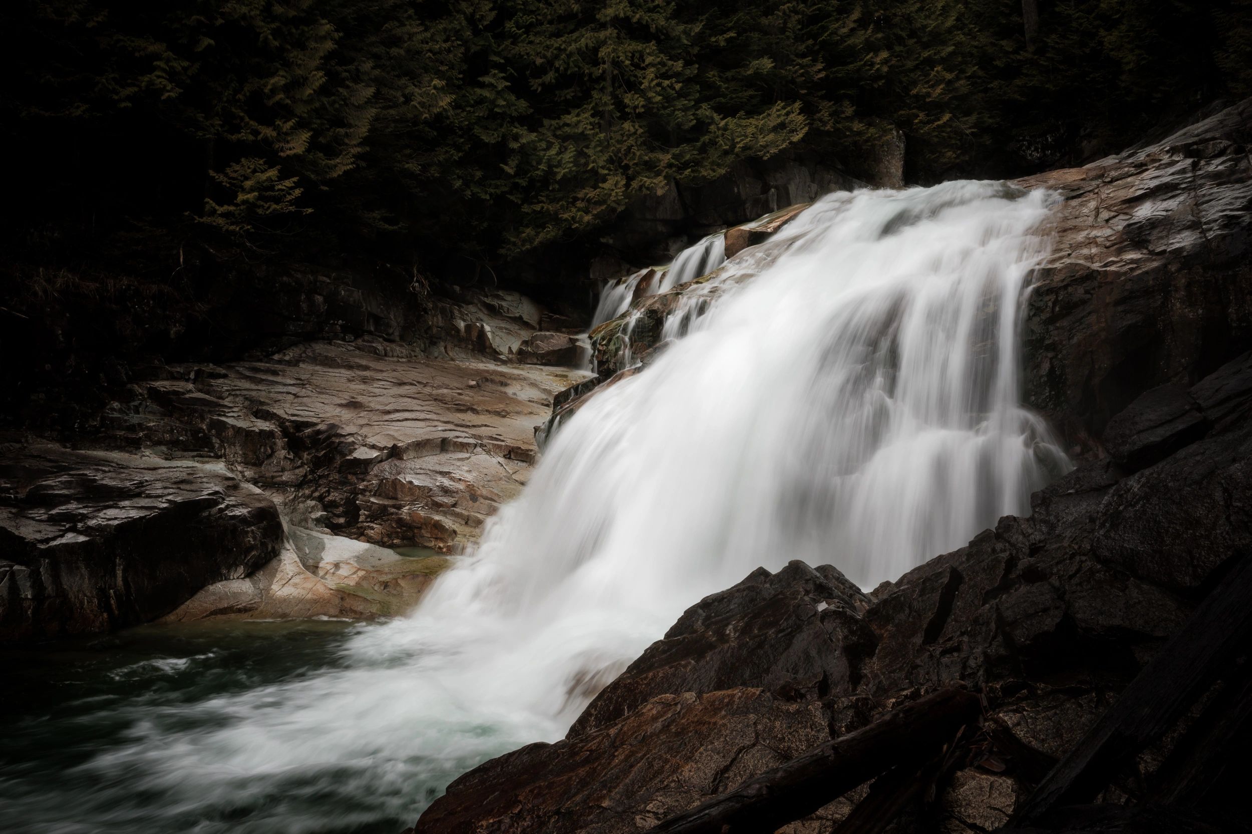 Colour landscape photo 'Lower Falls' located inside Golden Ears Provincial Park in B.C. Canada. 