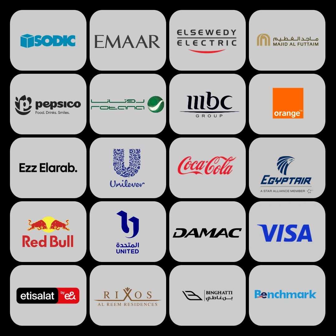 Collection of various well-known corporate logos.