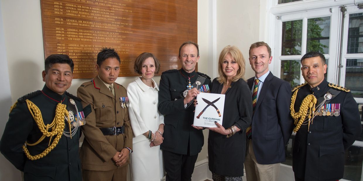Laura Jo Lawrence (of Laura Jo Foot Care) with Craig Lawrence, Joanna Lumley and Gurkhas