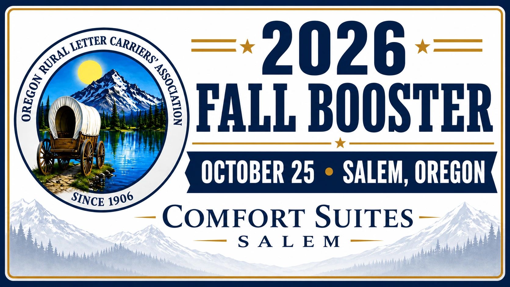 Event poster for 2026 Fall Booster in Salem, Oregon.