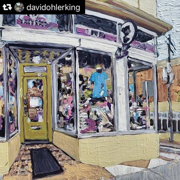 Painting of Georgie Lou's Retro Candy by David Ohlerking.