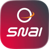 Logo di Snai su sfondo sfumato rosso e viola.
