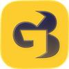 Logo giallo con lettere nere G e B intrecciate.
