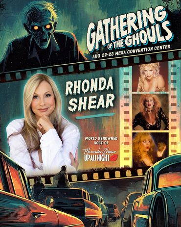Poster for Gathering of the Ghouls featuring Rhonda Shear at Mesa Convention Center.