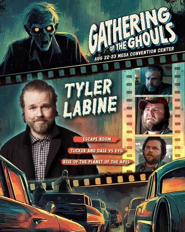 Tyler Labine featured at Gathering of the Ghouls event poster.