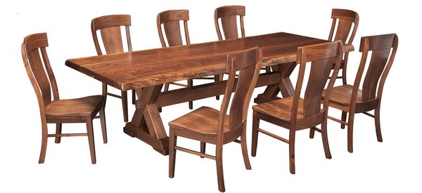 elegant solid walnut handcrafted dining set