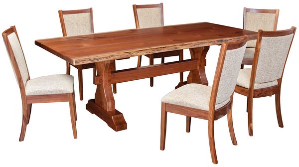traditional style solid  walnut handcrafted dining set with custom options