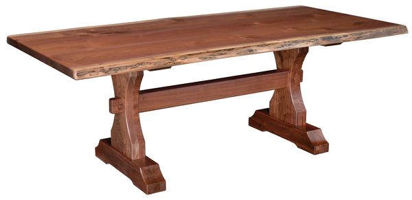 craftsman style solid live edge walnut handcrafted table with custom options