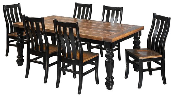 Country style solid oat handcrafted dining set with custom options