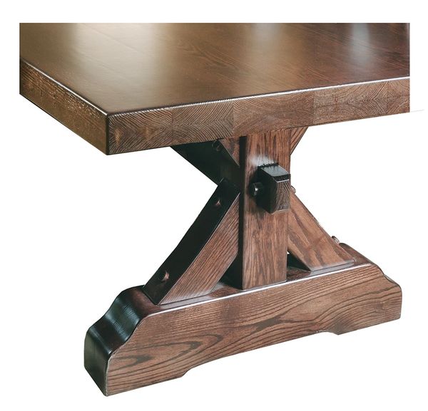 Traditional style solid Walnut handcrafted dining table base with custom options