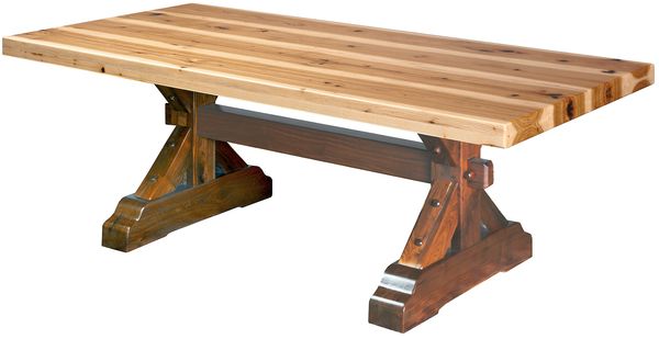 craftsman style solid Hickory and Walnut handcrafted table with custom options
