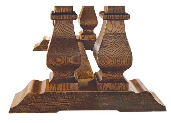 Traditional style solid Walnut handcrafted dining set base with custom options