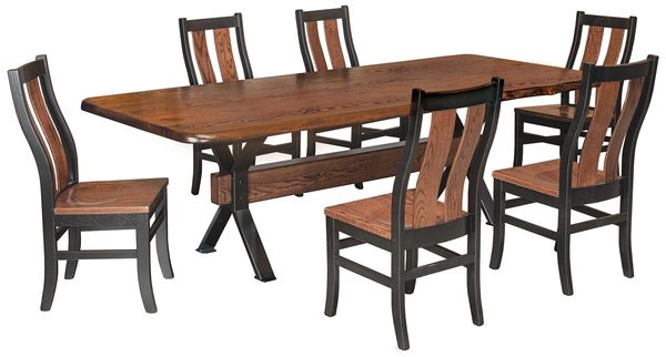 contemporary style solid Walnut handcrafted dining set with custom options
