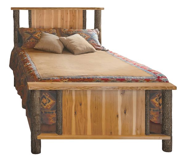 rustic style solid hickory handcrafted bed with custom options