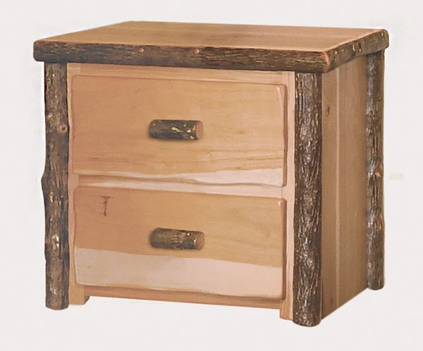 rustic style solid hickory handcrafted night stand with custom options