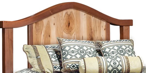 craftsman style solid hickory and walnut handcrafted headboard with custom options