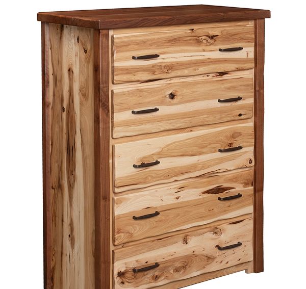craftsman style solid hickory and walnut handcrafted chest of drawers with custom options