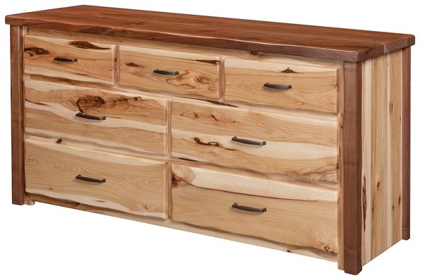 craftsman style solid hickory and walnut handcrafted dresser with custom options