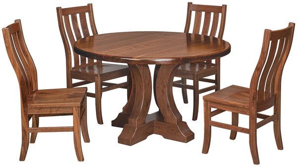 traditional style solid walnut handcrafted dining set with custom options