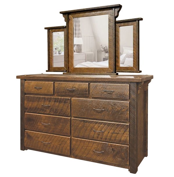 craftsman style solid oak handcrafted dresser with mirror with custom options