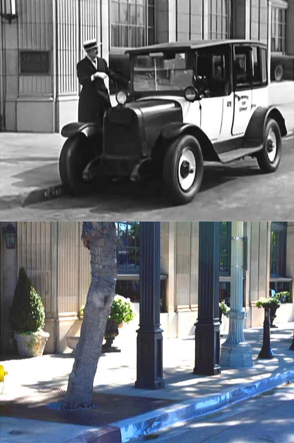 Filming location at the Culver Hotel in Culver City from the Charley Chase movie Innocent Husbands