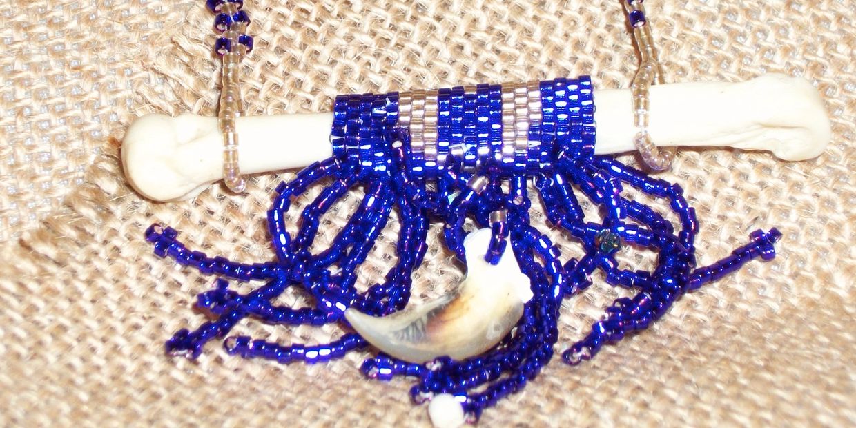 Coyote Peyote : Coyote Claw and Bone with Peyote Stitch Pattern that came in a dream.