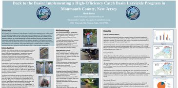 Poster on implementing a mosquito larvicide program in Monmouth County, New Jersey.