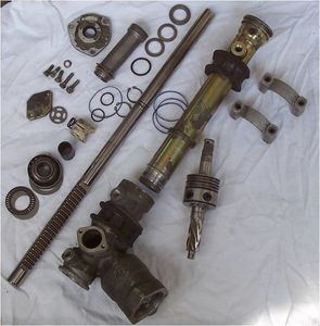 Porsche steering rack disassembled