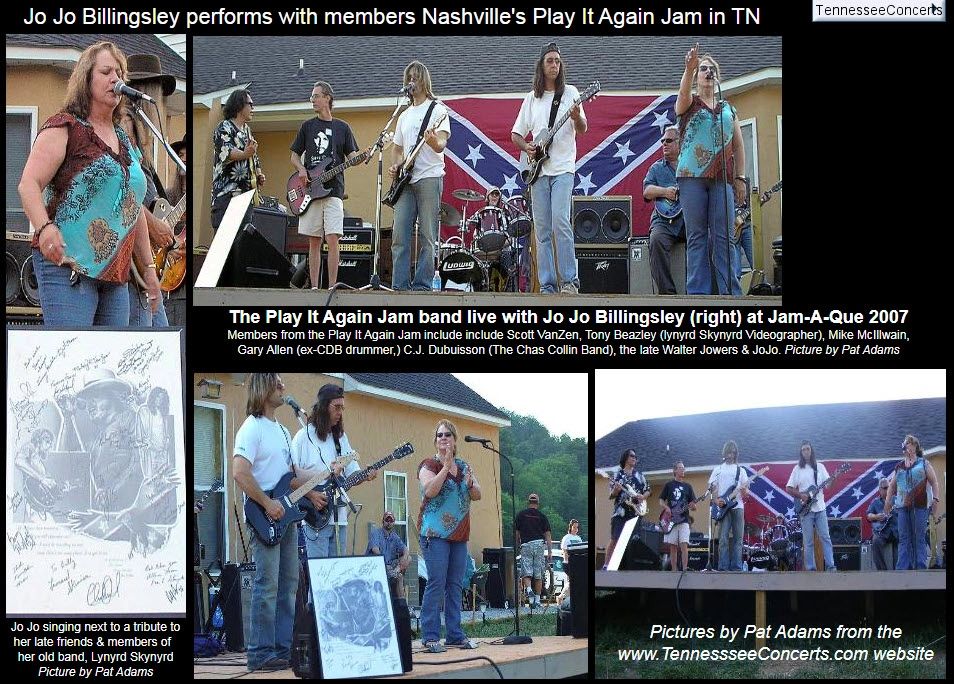 The Play It Again Jam band live with Jo Jo Billingsley (right) at Jam-A-Que 2007
Members from Nashvi