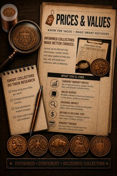 Informative vintage coin collecting guide and coins.