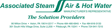 Logo for Advanced Steam Air &amp; Fire Manufacturing with contact details.