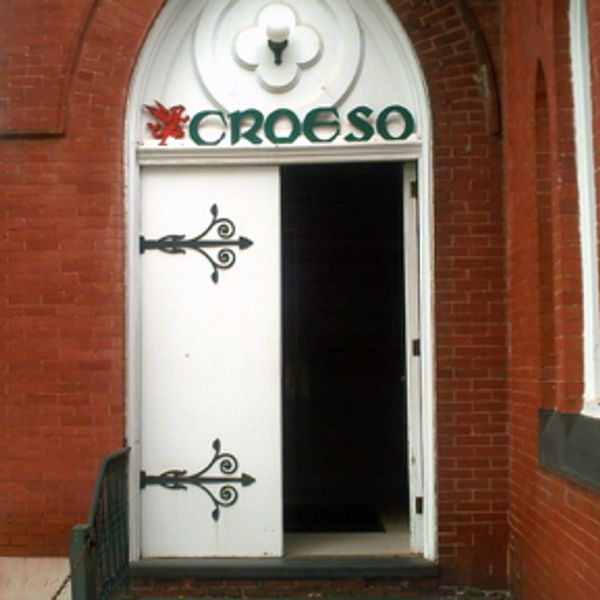 "Croeso" (Welcome) above the front door
