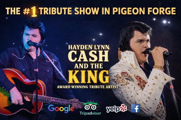 Top-rated Pigeon Forge tribute show featuring Elvis Presley and Johnny Cash performed by Hayden Lynn