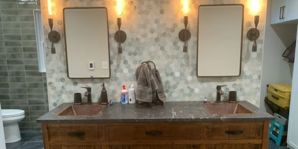 full wall vanity backsplash